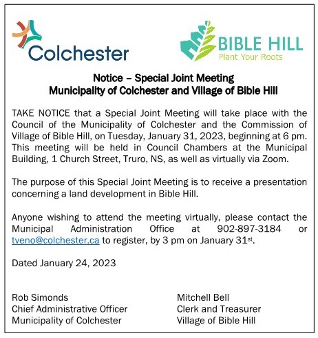 Notice Special Joint Meeting MCC VBH 1